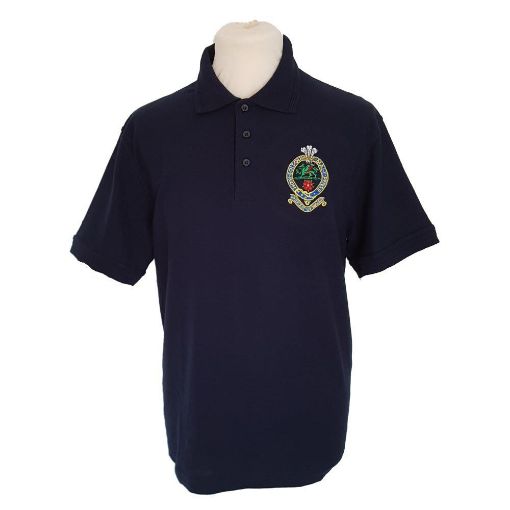 Picture of Navy Polo Shirt - Embroidered PWRR Cap Badge - Ex Ex Large