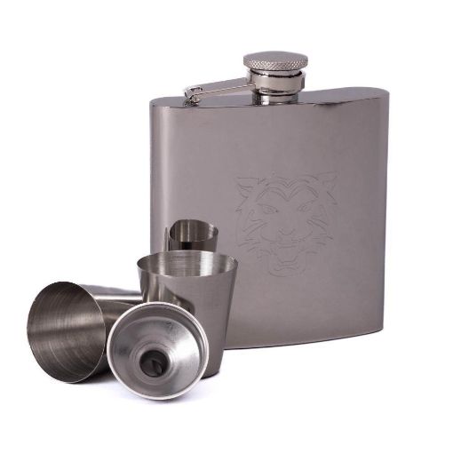 Picture of Tigers - Metal Hip Flask - 6oz with Filler & 2 Cups