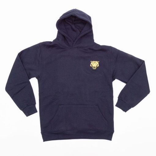 Picture of Navy Children's Hoodie - Embroidered TIGER Badge Left Breast only – Age 11-12