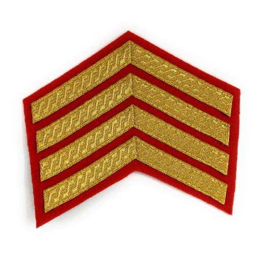 Picture of Mess Dress - Chevrons - Gold on Scarlet - 4 Bar