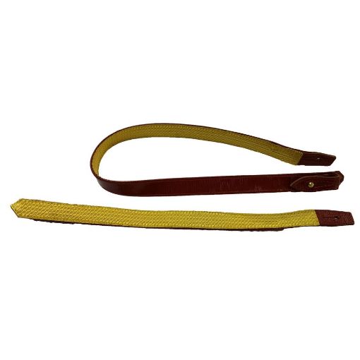 Picture of Sword Slings - 1" Gold B&S lace - Crimson Morocco - Brass Stud - Long & Short