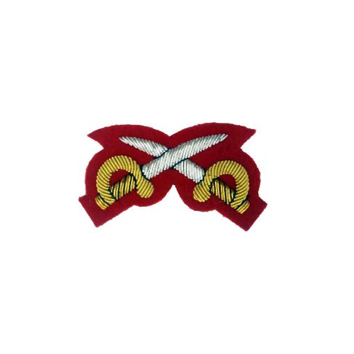 Picture of Mess Dress - Qualification Badge - PTI (X Swords) - Gold on Scarlet